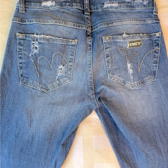 MET Distressed Skinny Jeans with blue sparkles - Picture 6 of 7